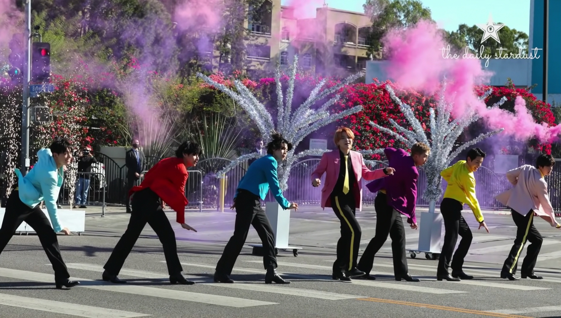 BTS stopping traffic to perform 