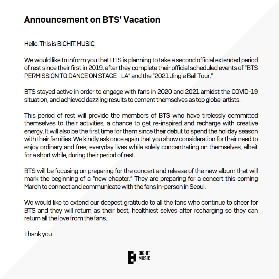 The announcement