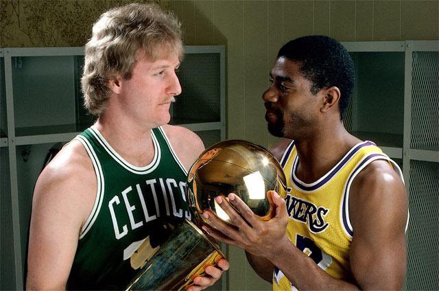 Earvin Magic Johnson and Larry Bird