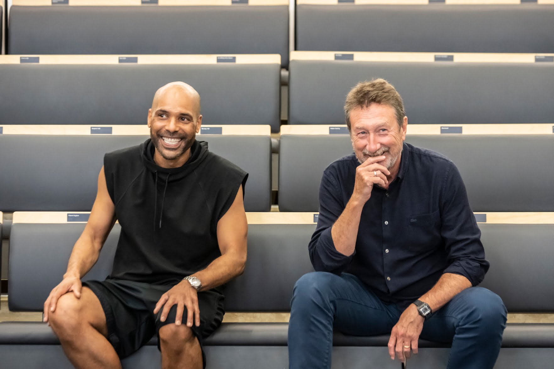 Artistic Director Benoit Swan Pouffer, left, and Steven Knight, writer and creator of the series "Peaky Blinders,"