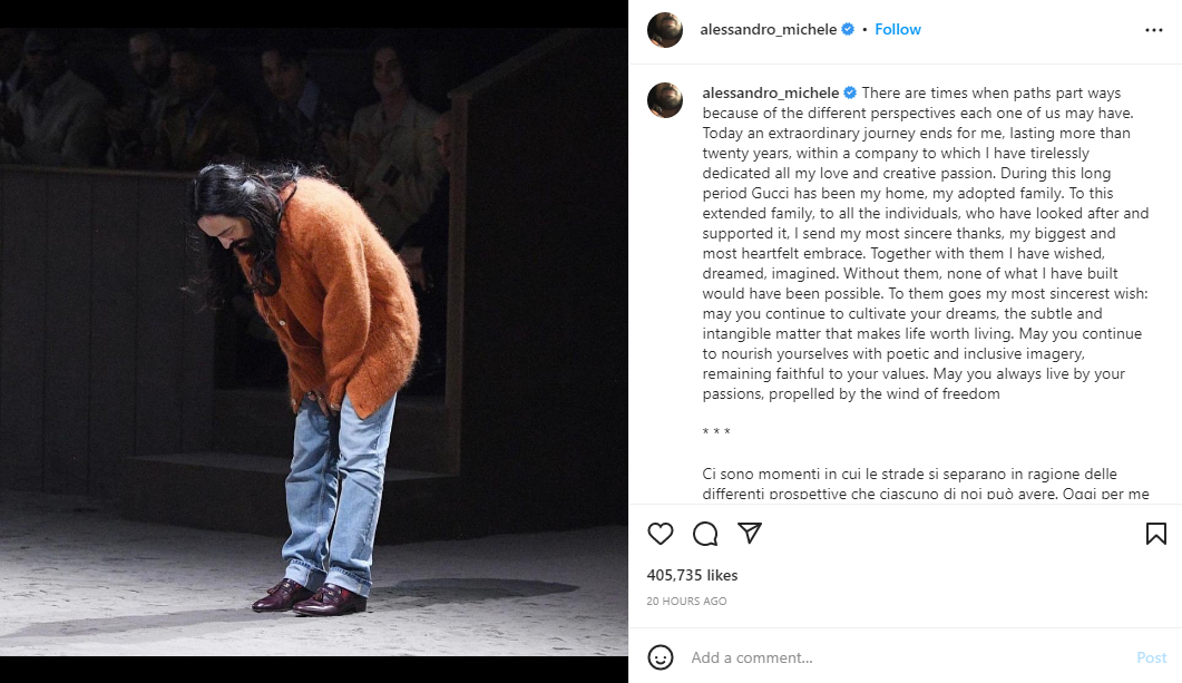 Alessandro Michele post