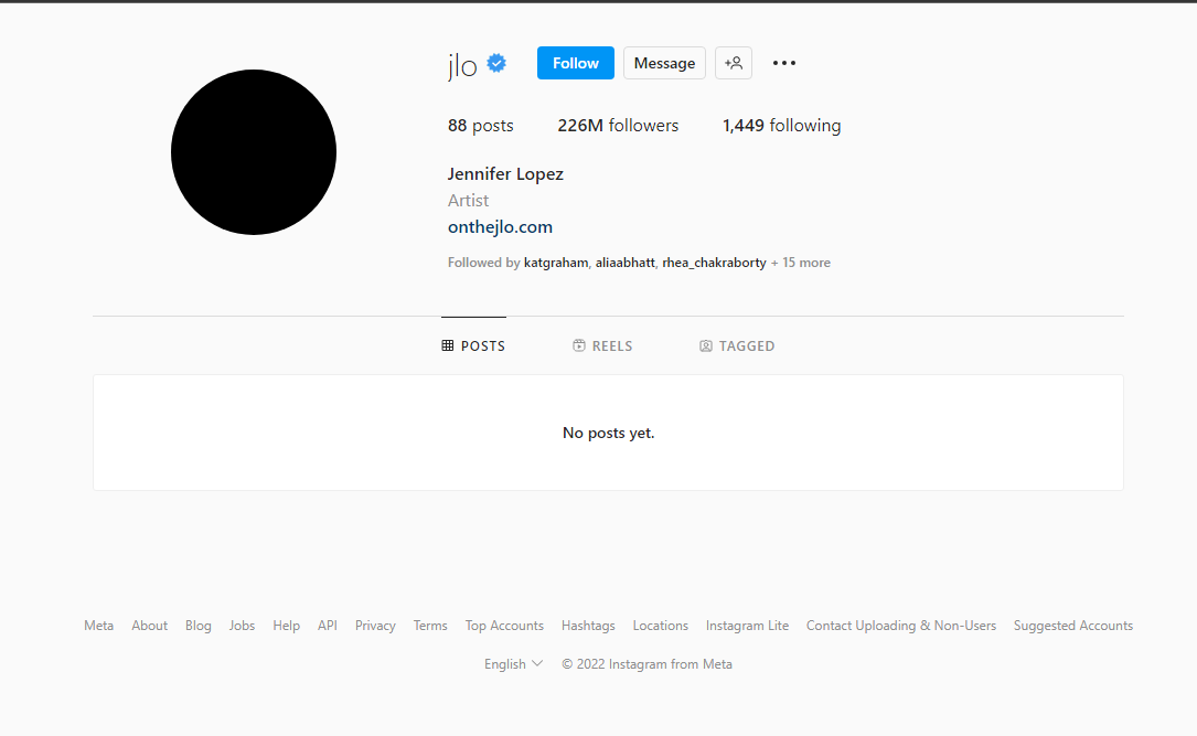 Jennifer Lopez Instagram Account