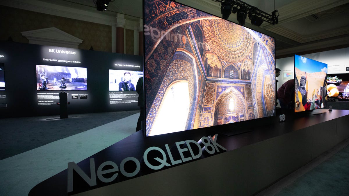 Get immersed in vivid 8K resolution with Samsung's 98-inch QLED TV, priced at $59,999. 10